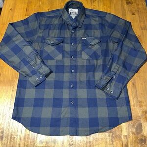 Dixxon Flannel O-dark-30 men's button down shirt plaid large